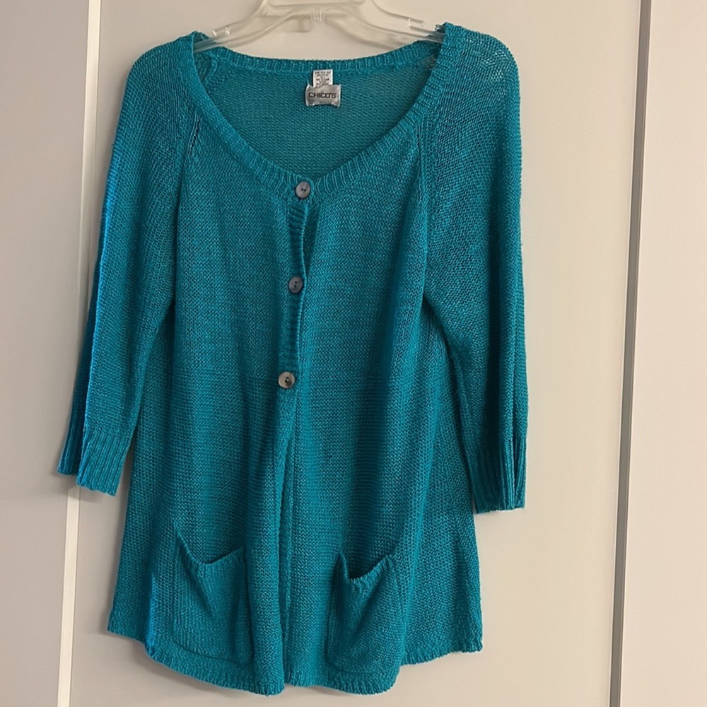 Chicos Turquoise Sweater size 2 / US 12